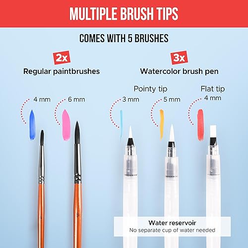 Miniatura 6 de Juego de pintura de acuarela con 100 colores brillantes para adultos principiantes y profesionales con metálico, paleta de arte de acuarela de