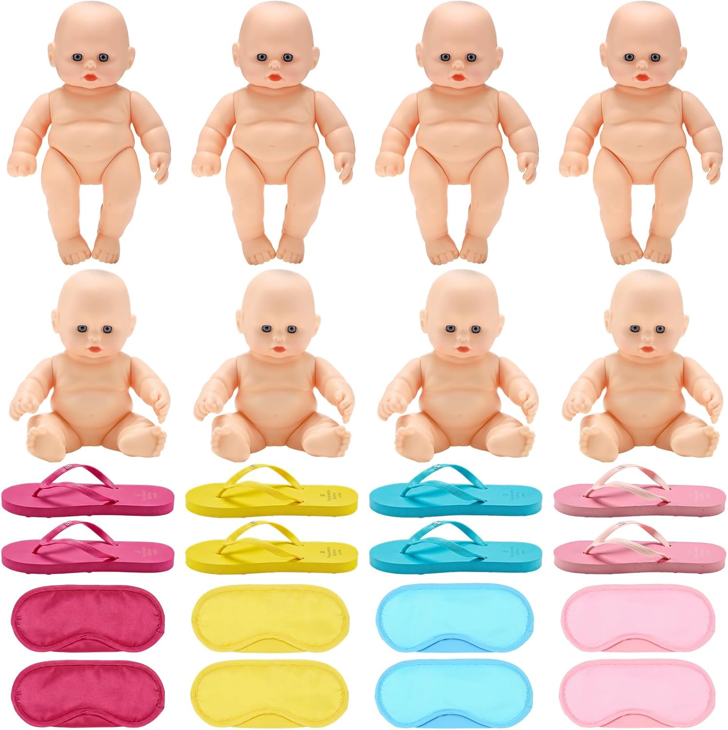 24 Pcs Funny Baby Shower Chancla Game Activities Dolls for Baby Shower Games How to Throw The Chancla at Their Bad Ass Doll Babies Showers Game Gender Reveal (Colorful)