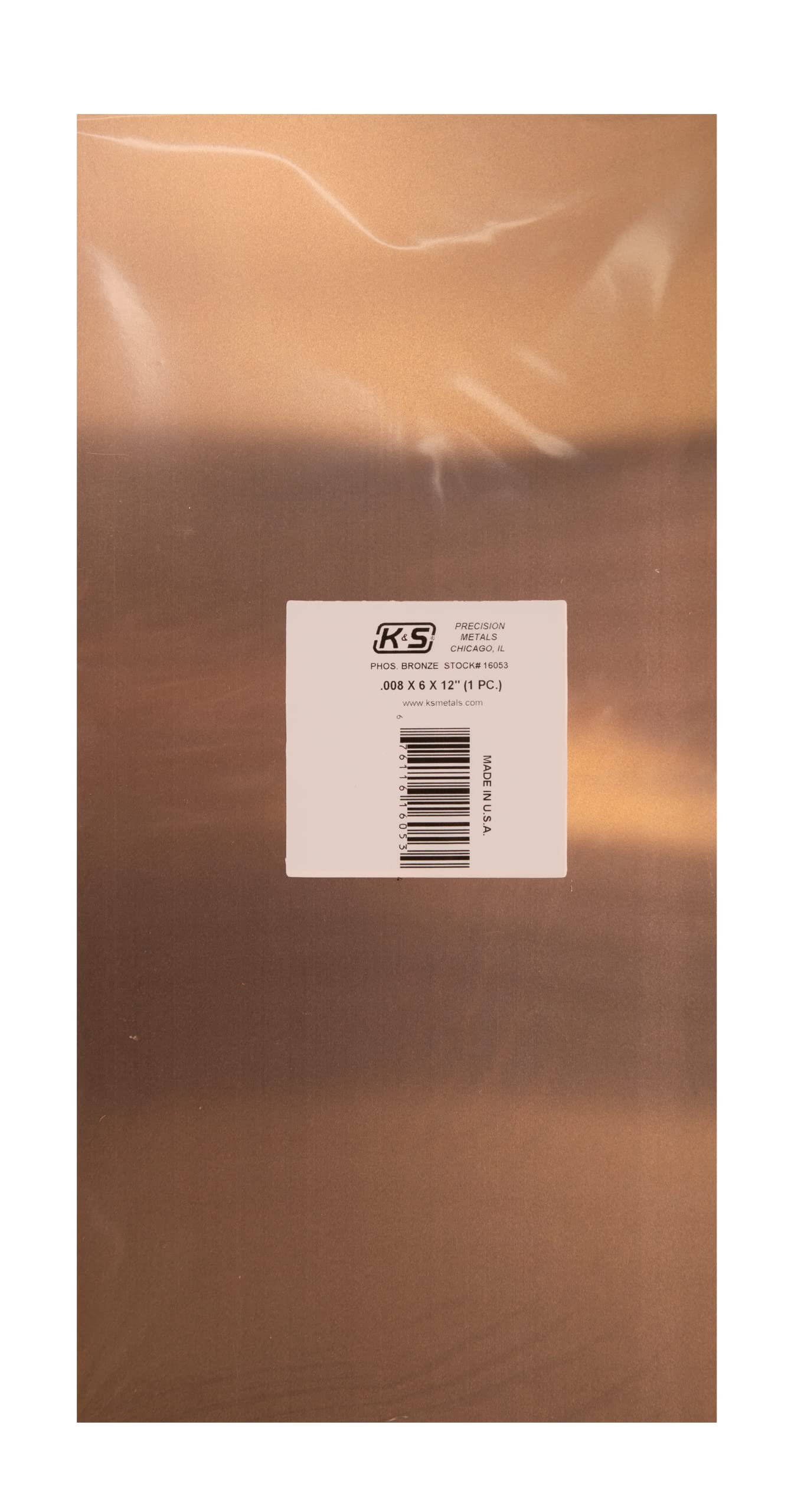 K&S Sheet 6W X 12 L 0.008 T Bronze Shrinkwrapped by K&S Engineering