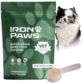 Human-Grade Superfood For Dogs, Premium Greens Powder Supplement For Dental Health, Longevity, Hip & Joint, Gut Health, Allergies, Immune Support, Skin & Coat - 3.5 oz Nutrient Dense Formula - Amazon product rated Grade A