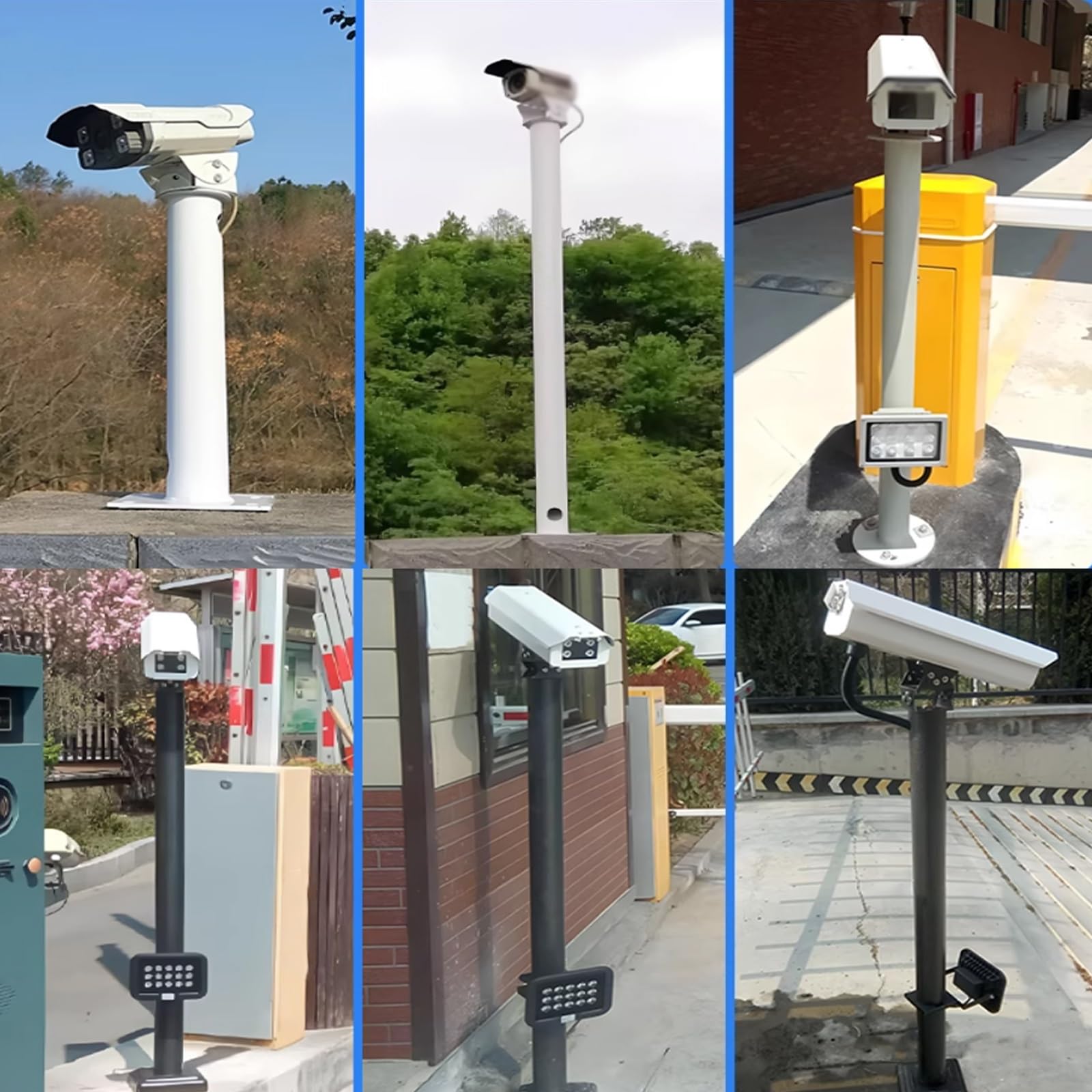 CCTV-Stange für Überwachungskameras, wetterfest, rostfreier Stahl, verstellbarer Winkel, 1,2 m Höhe, Überwachungspfosten für den Außenbereich