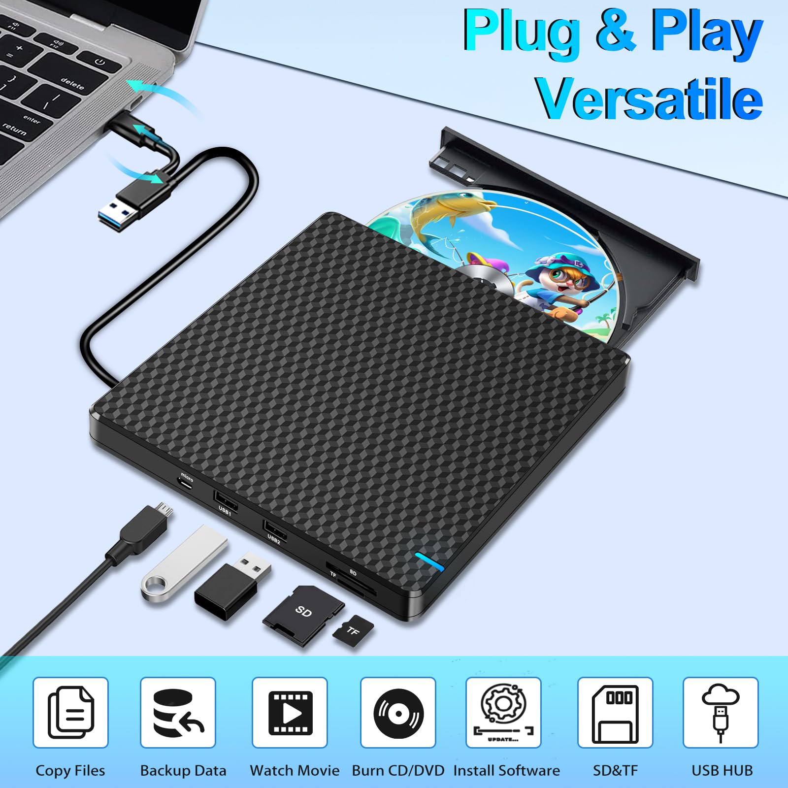 Unità CD DVD esterna per computer portatile
