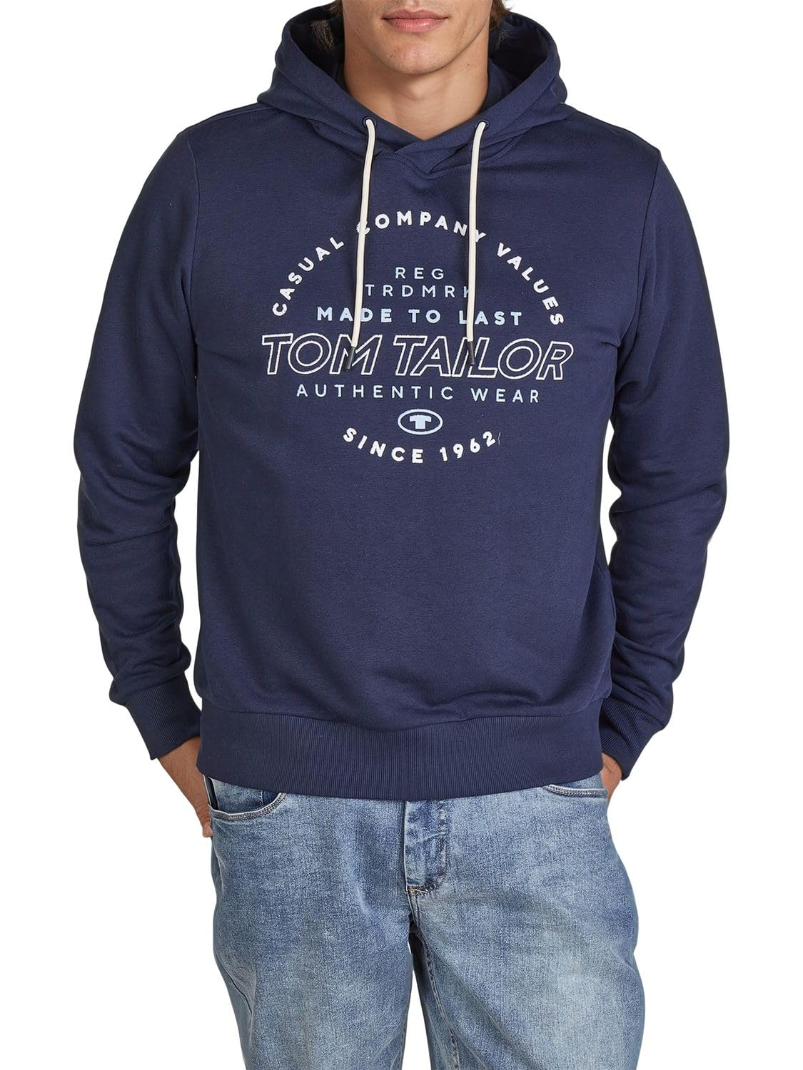 TOM TAILOR Hoodie Herren Regular Fit Kapuzenpullover Pullover Print | Schwarz Grün Blau S M L XL XXL 3XL