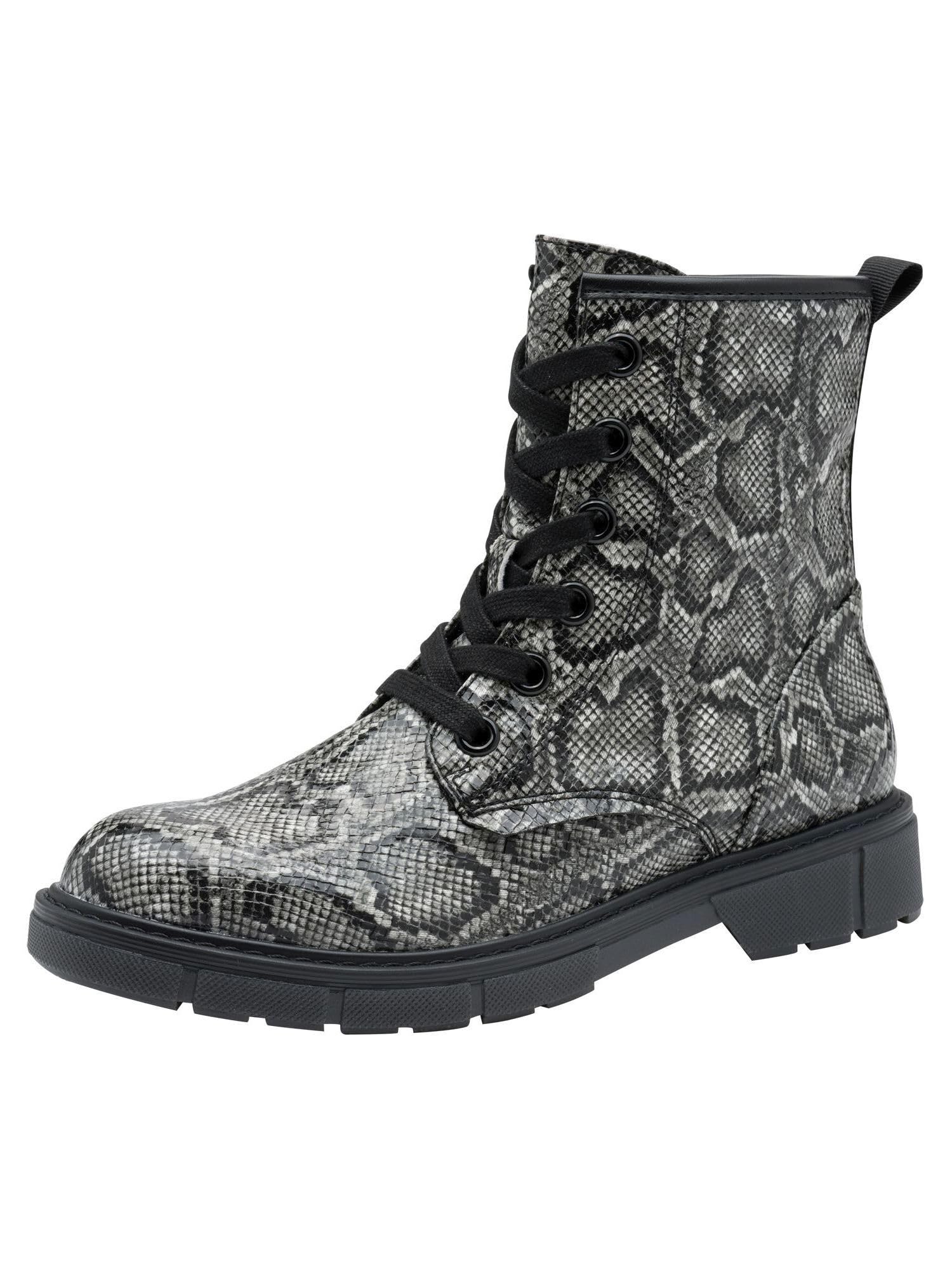 MARCO TOZZI Women's 2-2-25282-29 Lace-Up Boots, Dk Grey Str, 4 UK