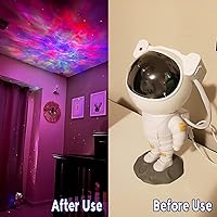 Vista 35 de Proyector de estrellas de astronauta, luz de galaxia, proyector de 360° Space Man Buddy Proyector de cielo LED luz nocturna espacial luz espacial