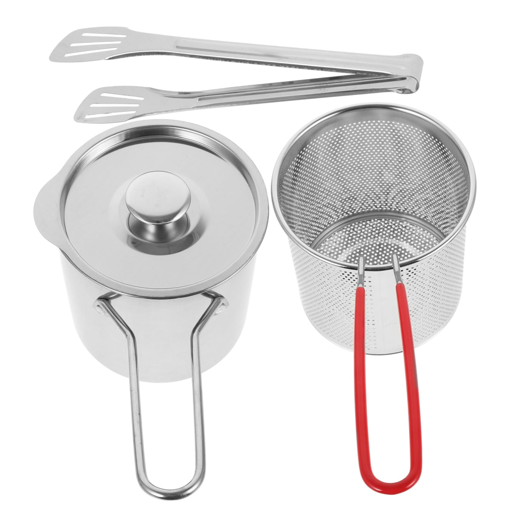 GLEAVI Stainless Steel Deep Fryer 304 Grade Round Basket Easy to Clean Compact Design Ergonomic Handle