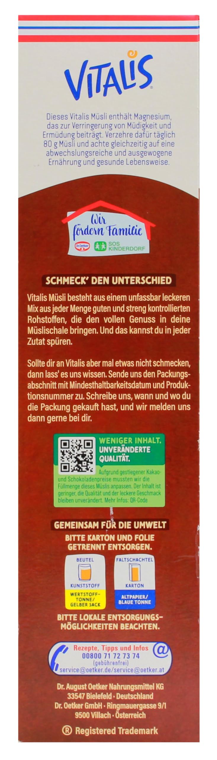Dr. Oetker Vitalis Knusper Müsli Schoko, 5er Pack (5 x 1.25 kg)