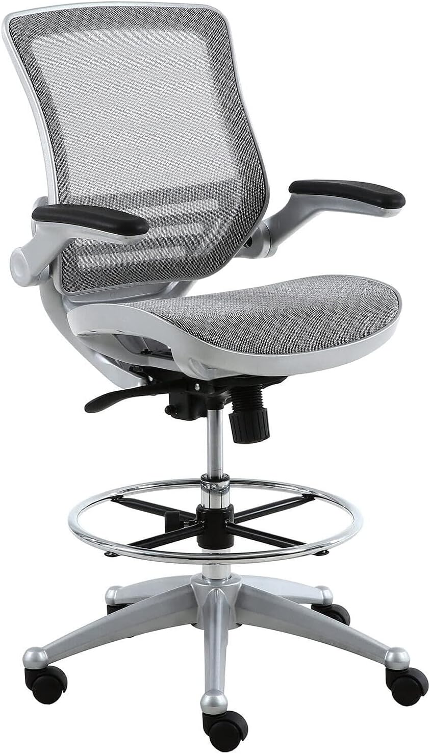 - Harwick Evolve All Mesh Heavy Duty Drafting Chair - Platinum Finish