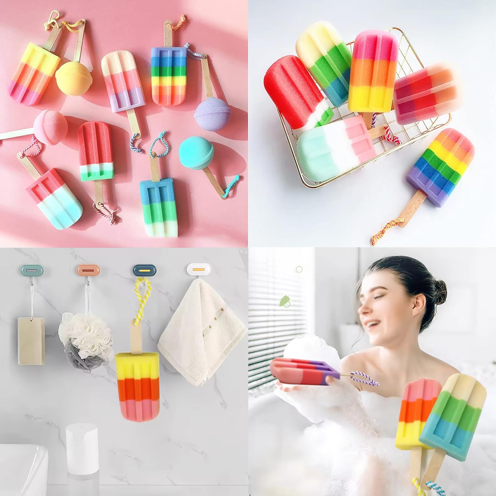 Set 4 Spugne Per Bagnetto Neonato - Con Stampa Elefante, Morbide E Riutilizzabili - Foto 10