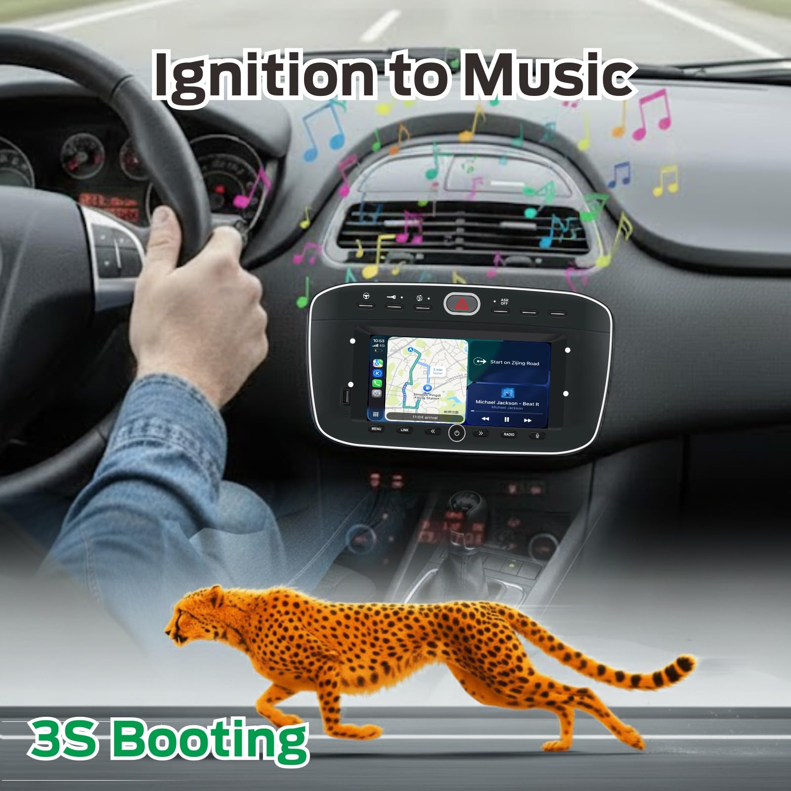 Autoradio Linux per Fiat Punto(2010-2016) Linea(2012-2015) con CarPlay Wireless e Android Auto, avvio in 2 secondi, comandi fisici tramite manopola, audio di livello OEM, installazione Plug & Play