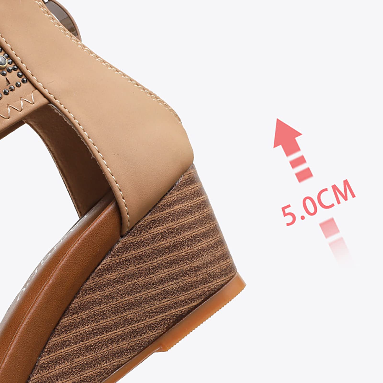 Donna Roman Estivi Sandali con Zeppa Tacco Alto Eleganti Vintage Casual Moda Scarpe Spiaggia Bohemian Sandali Infradito da Donna Sposa