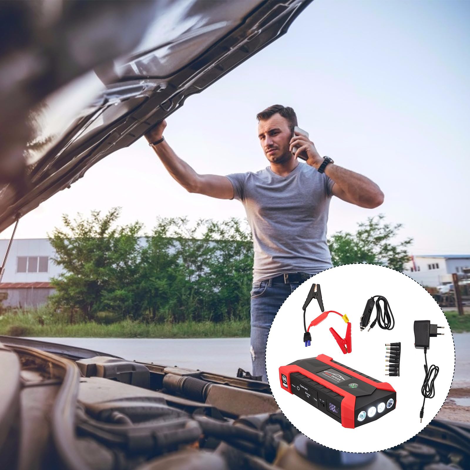 Démarreur de Voiture D’urgence 89800 Mah en Plastique pour Véhicule