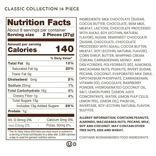Miniatura 2 de Ethel M.Classic Collection - Surtido de 32 piezas de chocolate negro y leche de primera calidad en caja redonda de cobre, caramelo masticable,