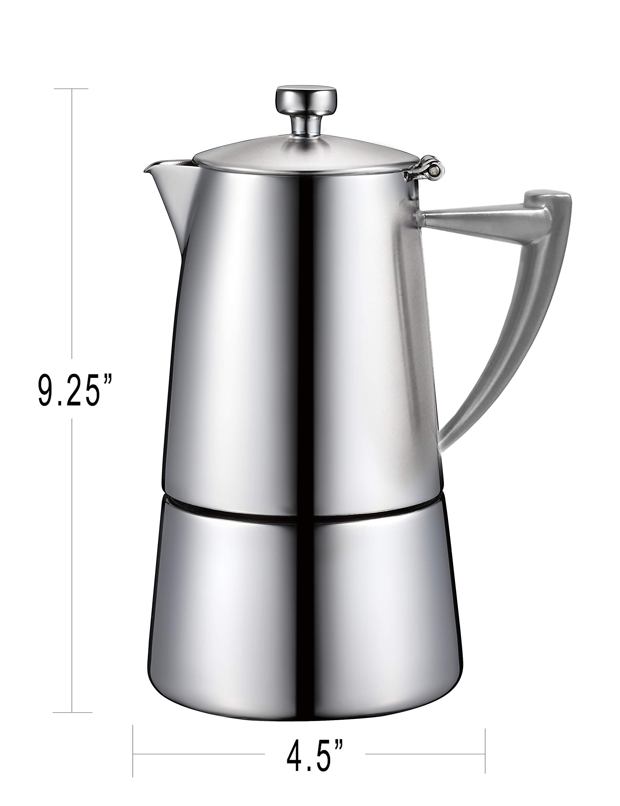 Amazon.com: CUISINOX Roma Satin Stainless Steel Moka Pot Stovetop