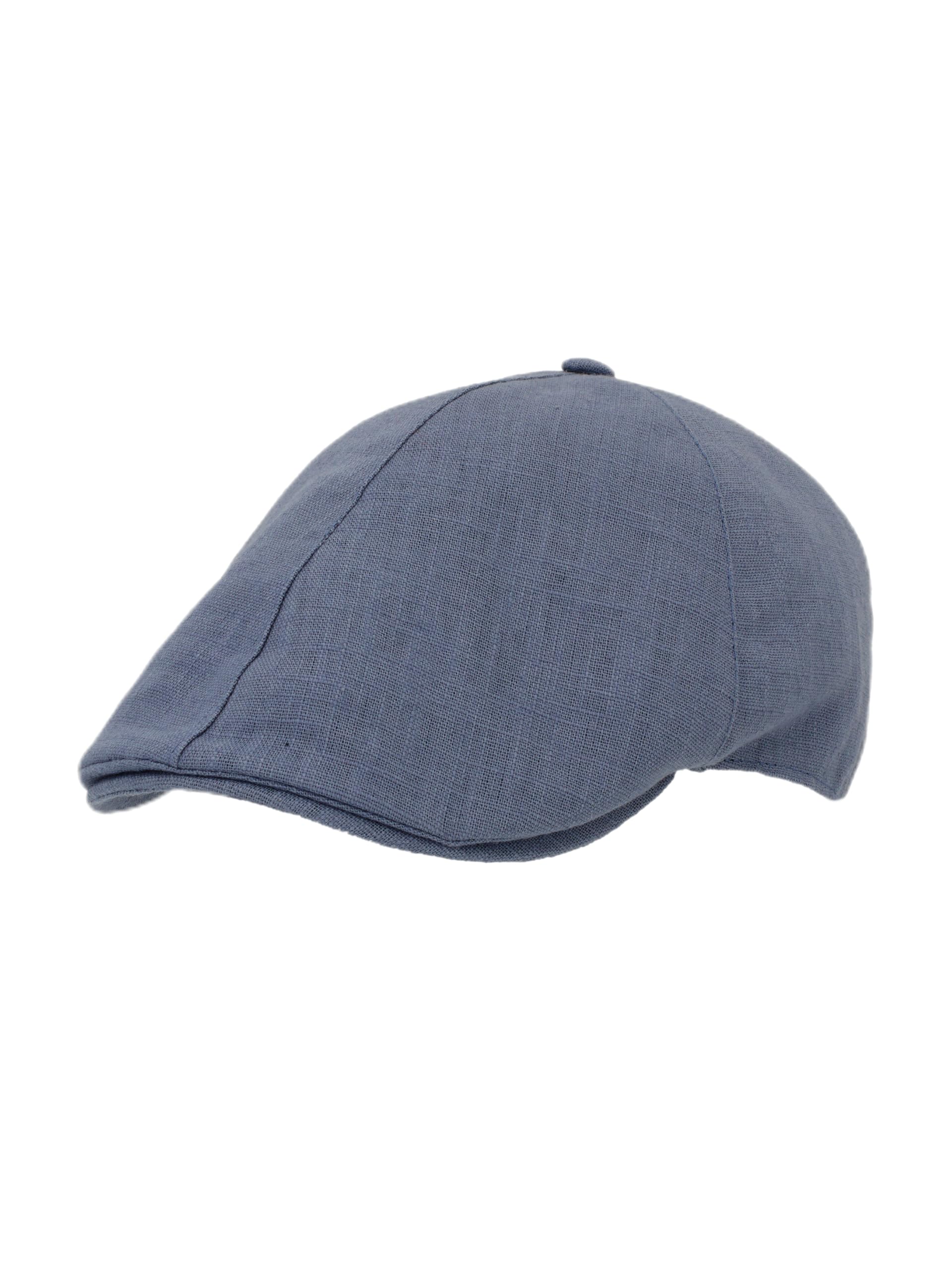 Pliko Męska lniana czapka - elegancka i oddychająca, bawełniana podszewka, krótki daszek, rozmiary 55-61 cm - lekka letnia czapka wyprodukowana we Włoszech