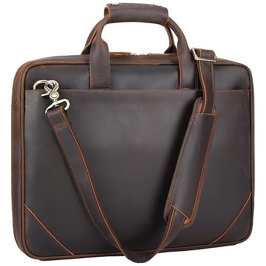 Pasta masculina fina de couro para laptop de 15,6 polegadas, bolsa mensageiro, negócios, trabalho, advogado, anexo, capa