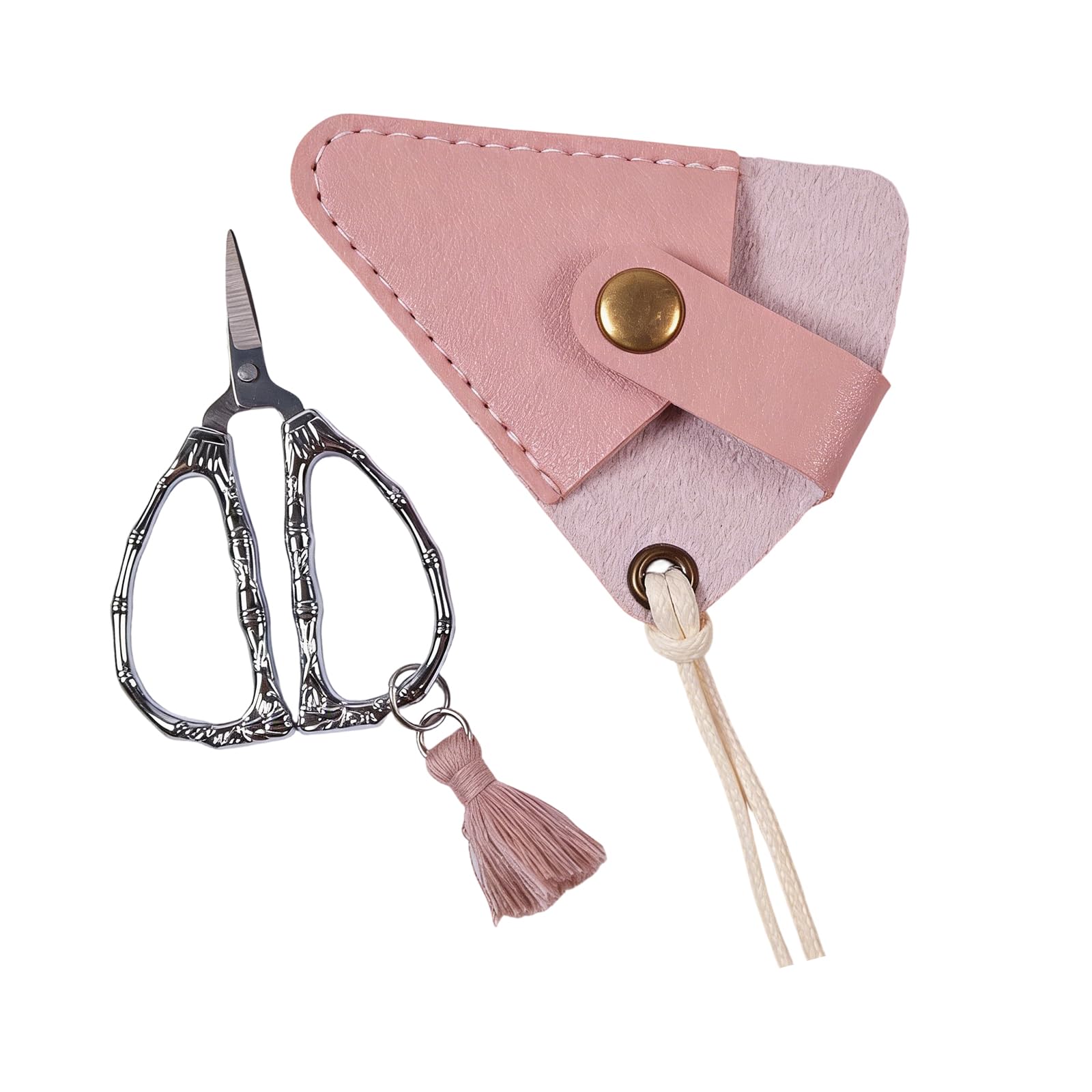 Professional Sewing Scissors Small Stainless Steel Scissors with Ergonomic Handle for Dressmaking Needlework Project Vintage Sewing Stainless Steel with Leather Cover for Embroidery Tailoring Craft
