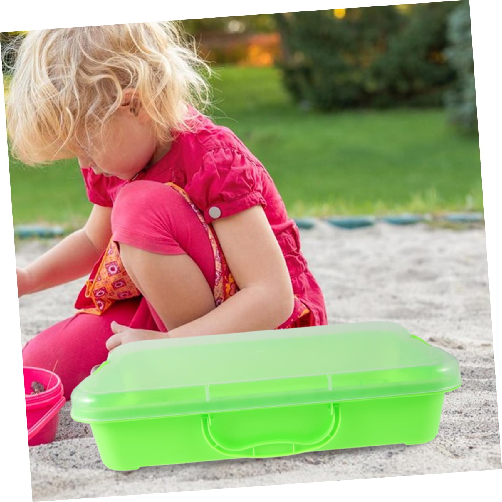 SUPVOX Bac À Sable en Plastique Plateau Sensoriel Portable pour Enfants Thème Espace avec Accessoires Boîte De Rangement Intégrée Jeux Créatifs Intérieurs Et Extérieurs 13.19 X 8.86 X 2.95 in