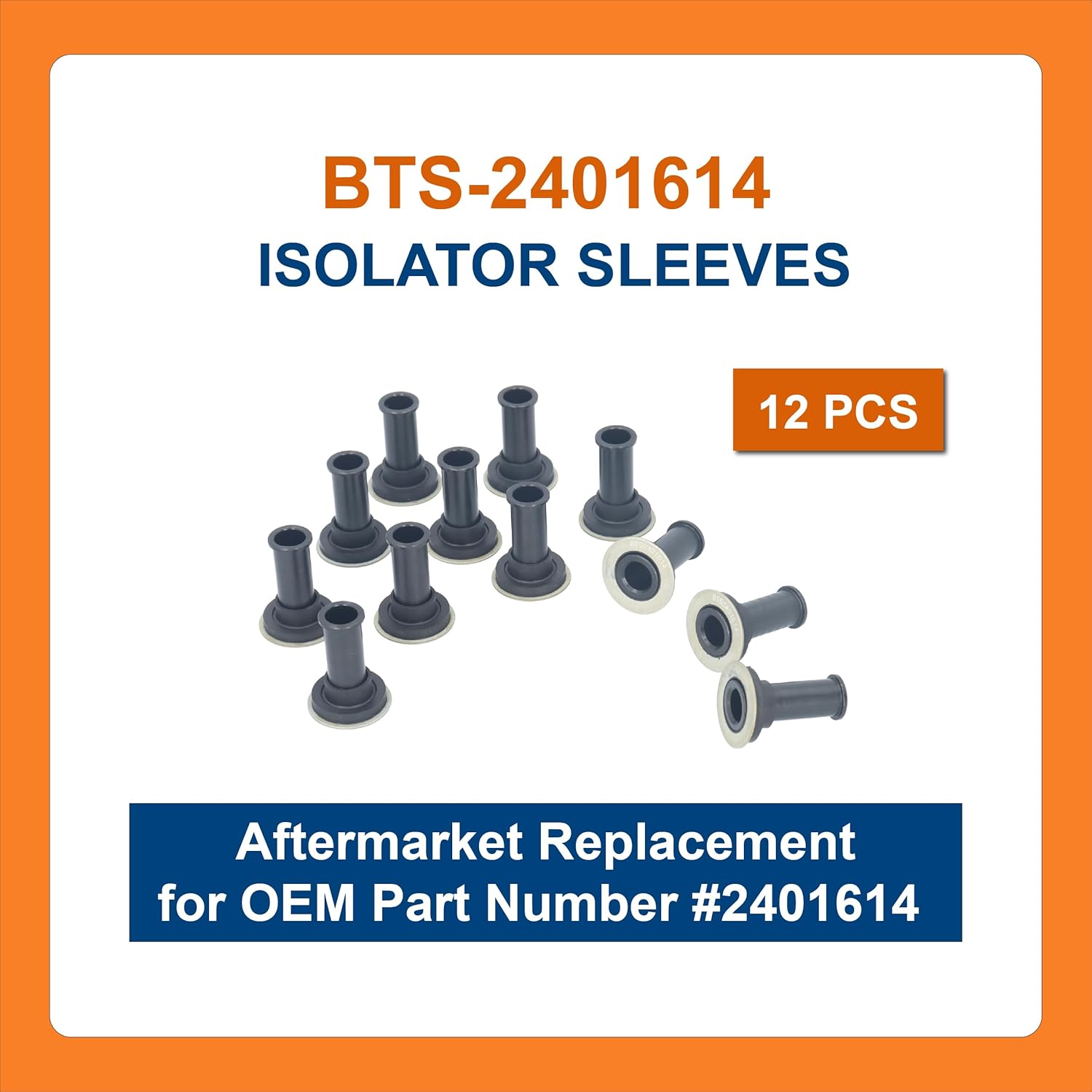 BTS-2401614 Isolator Sleeves, Compatible with Caterpillar C15, 12 PCs Aftermarket Replacement for OEM #2401614, Casquillo Aislante