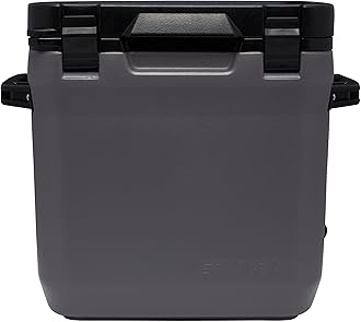 Stanley Adventure Outdoor Cooler 30 qt | Heavy Duty Outdoor Camping Cooler with Easy Carry Side Handles | 4 Days Cooling Ice Chest for 40 Cans | Flat Top Doubles as Seat | BPA-Free | Charcoal