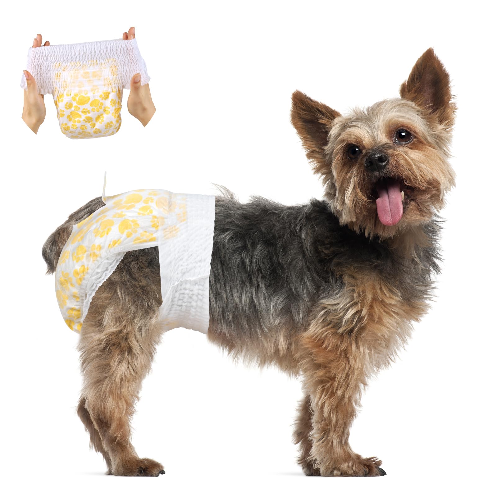 Flying Paws Pannolini Cane Femmina, S-15, Pannolini per Cani Femmina con Elastico in Vita Completamente Avvolti, Assorbimento a Tutto Tondo e a Prova di Perdite, Usa e Getta Per Cani