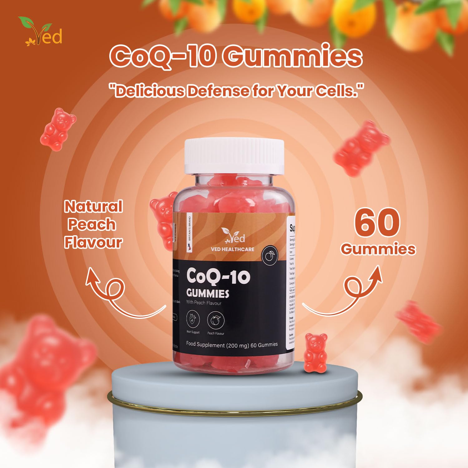 Coenzima Q10 90 Gummies Gusto Pesca (Confezione da 2)