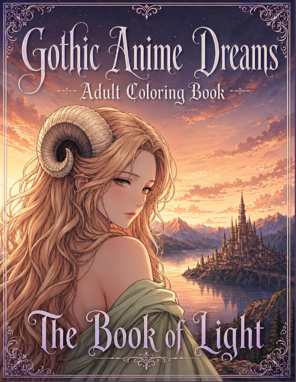 Gothic Anime Dreams: Book of Light: Dark Fantasy Coloring Book for Adults