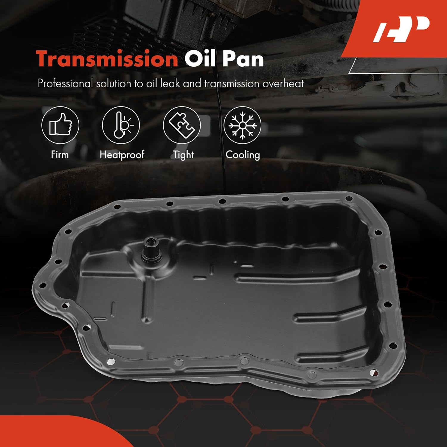 A-Premium Transmission Oil Pan with Drain Plug & Gasket, Compatible with Toyota Camry 2010-2017, RAV4 2016-2018, Highlander 2010-2013 2017-2019, Sienna 2011-2013 & Scion tC 2011-2016