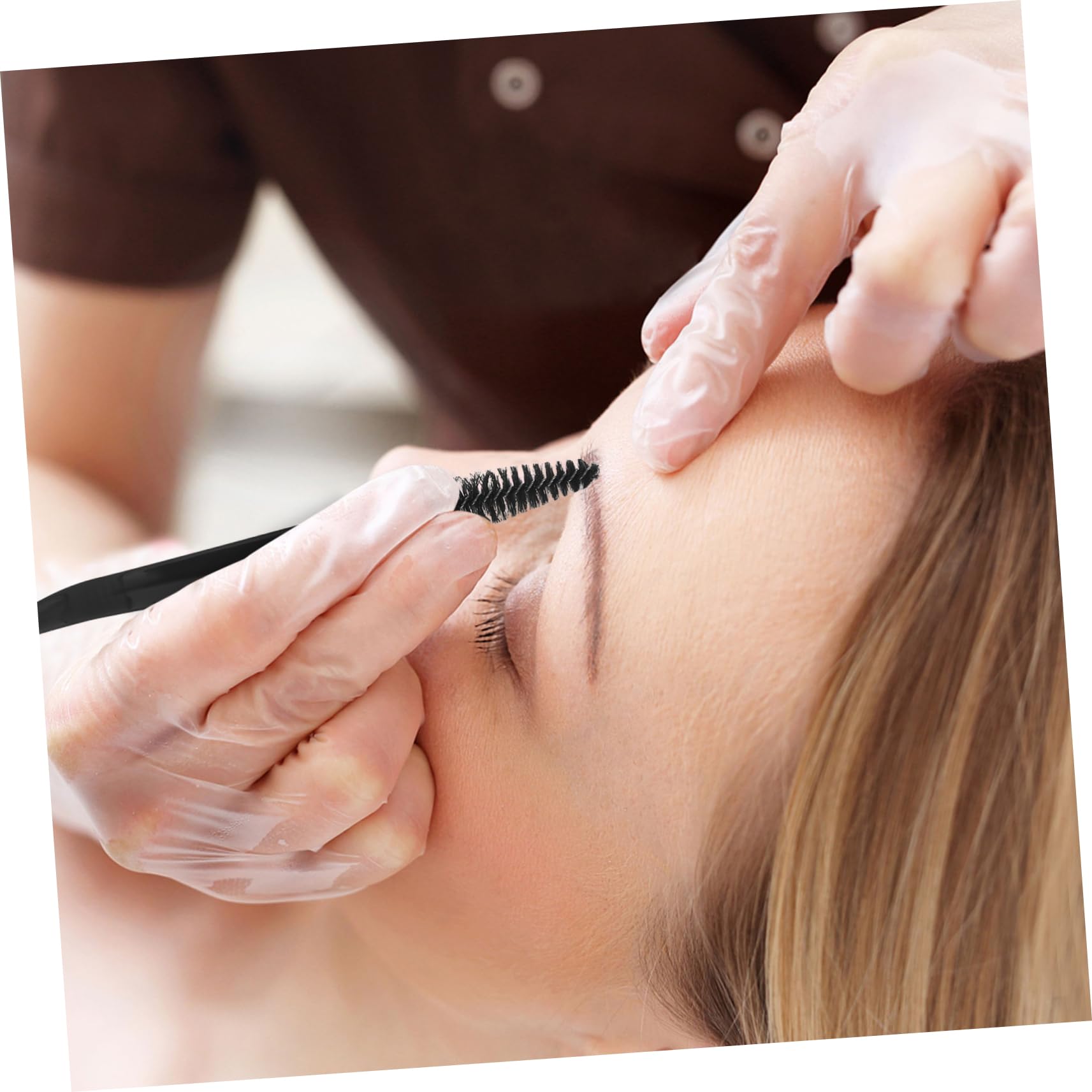 Healeved Gentle Eyebrow Eyelash Brush Tool Double-ended Makeup Brush in Lash Comb for Occasions