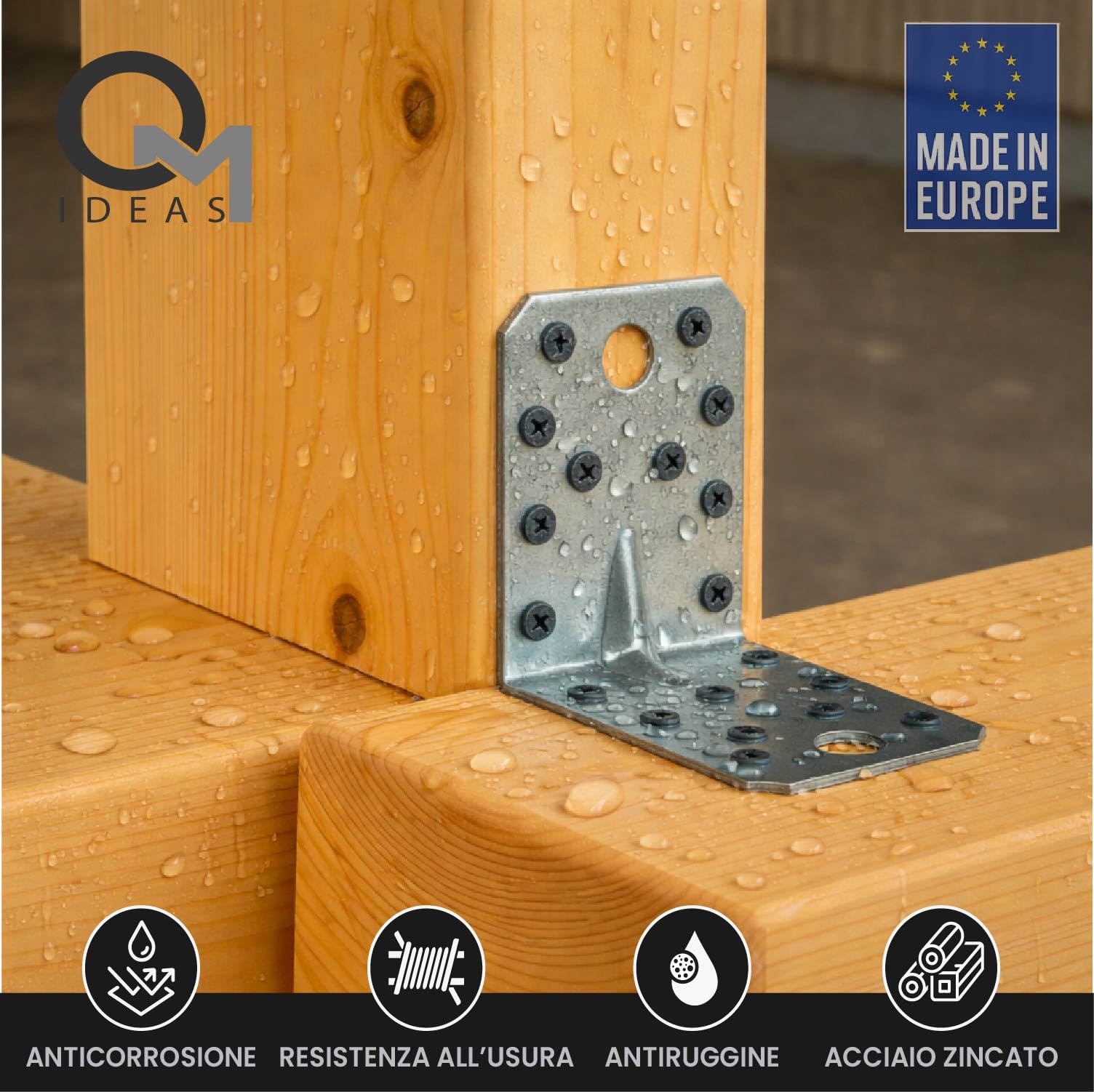 12 x Squadretta di Giunzione Angolare ( 70 x 70 x 55 x 2.5 ) Squadretta Rinforzata Zincate