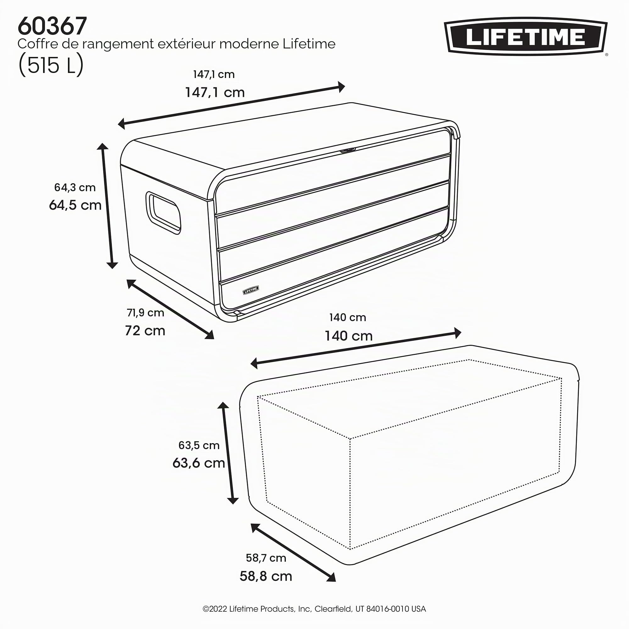 LIFETIME Coffre de rangement exterieur Modern Box
