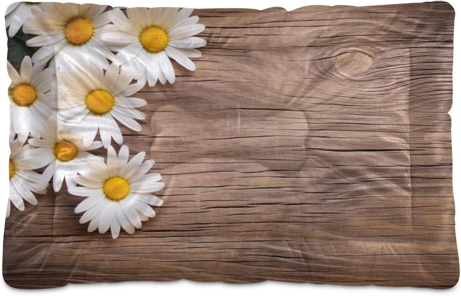 Daisy Leaves Washable Small Dog Bed,Dog mats for Small Dogs Soft Pet Portable Pad,Anti-Slip Dog Bed for Dogs and Cats,Comfy Dog Kennel Pad,Travel Dog Bed,36" x 24"
