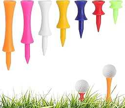 105 Pièces Tees de Golf Plastique, Tee Golf Résistant en PP, 7 Couleurs et Hauteurs, Tee de Golf Entraînement