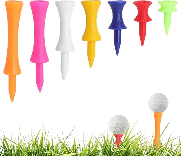 105 Pièces Tees de Golf Plastique, Tee Golf Résistant en PP, 7 Couleurs et Hauteurs, Tee de Golf Entraînement - 1