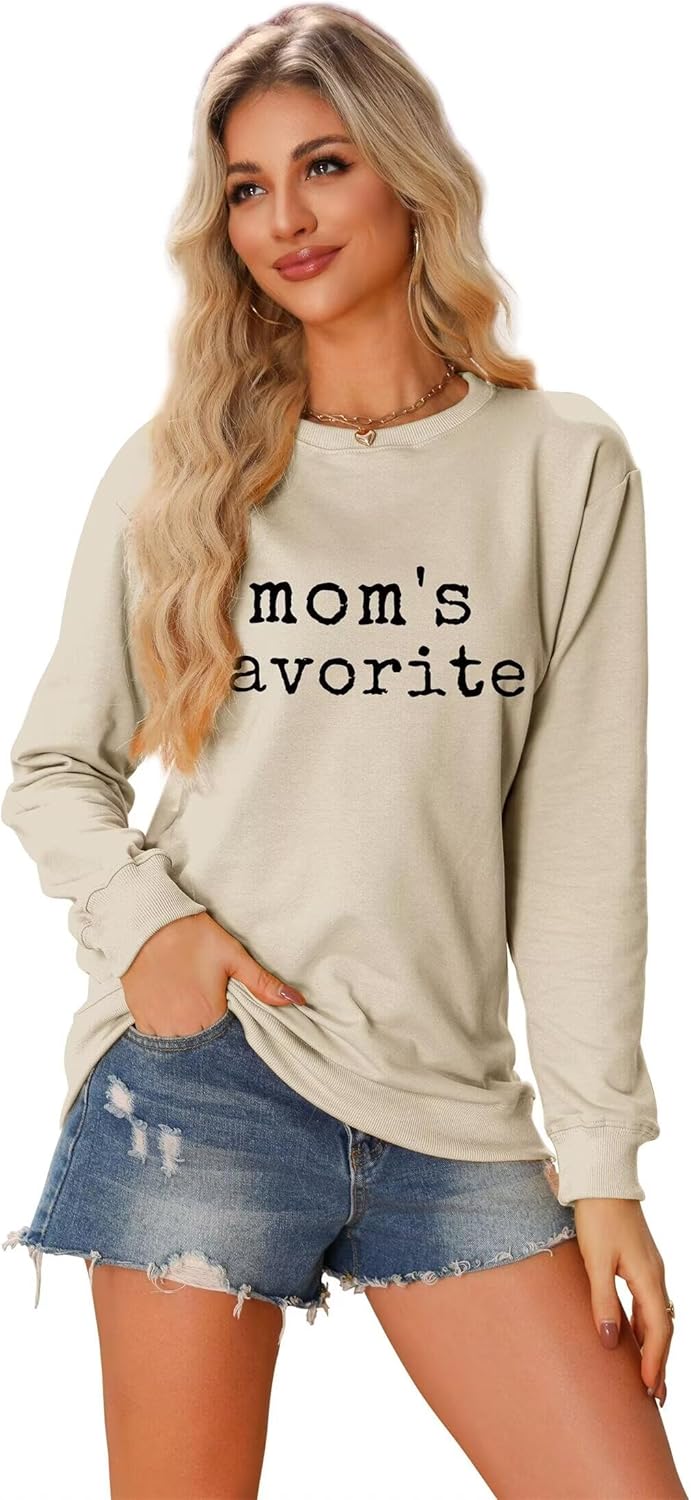 Daughter Mom's Favorite Sweatshirt Gifts for Daughter Shirt Crewneck Long Sleeve Cotton - Image 5