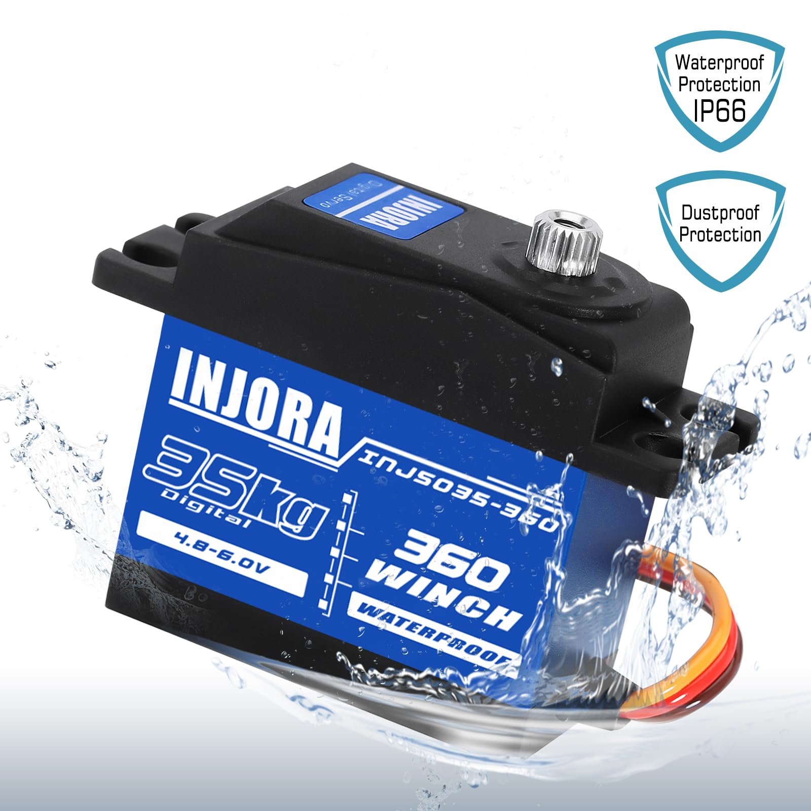 INJORA 35KG Digitale Servo Impermeabile Rotazione 360 per RC Crawler Modello Barca Auto