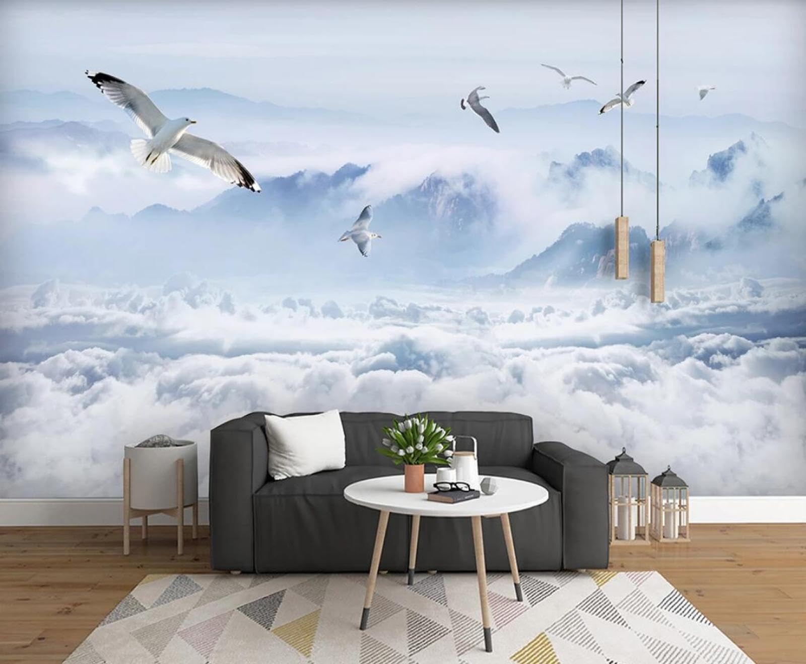 Papier Peint Panoramique Oiseau pour Salon et Chambre Zen 350x250