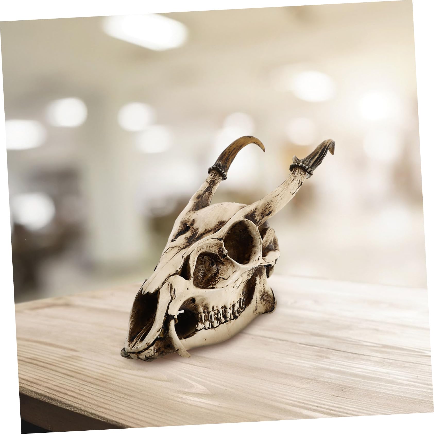 Cabilock 1 Pc Adorno De Calavera De Cabra Decoración De Cuernos De Cabra Kit De Collage De Pared Cabeza De Animal Decoración De Calavera De Oveja Ram Mesa Resina Póster Acuario
