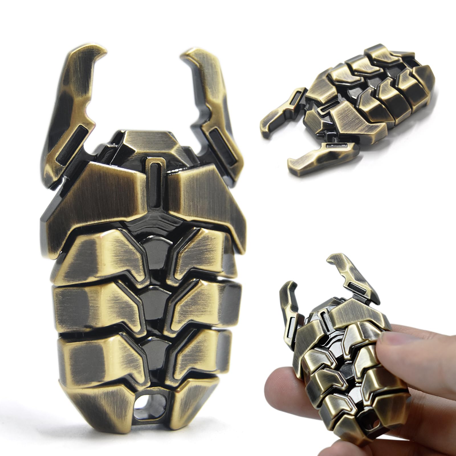 HIDEDC Beetle Fidget Toy, Multifunction Fidget Clicker Beer Bottle Opener, Alloy EDC Fidget Toys for Adults with Clicking Sound & Haptic Feedback, Cool Gadgets for Men & Women (Bronze)