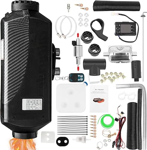 Calentador de aire diésel de 5 KW, calentador de estacionamiento diésel de 12 V 5000 W con monitor LCD, control remoto del termostato del