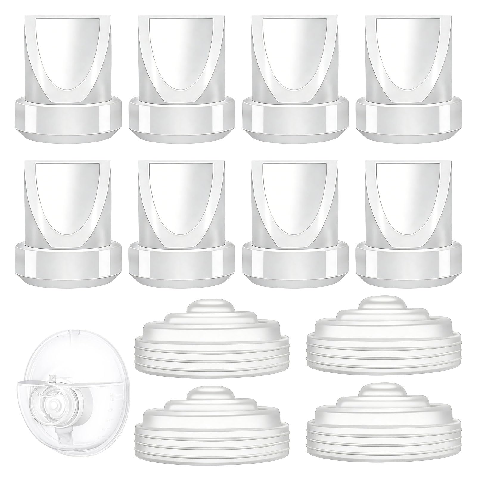 8Pcs Duckbill Valves and 4Pcs Diaphragm for Momcozy M5 Replacement Parts,Transparent Wearable Duckbill Valve Replacement Accessories,Silicone Breastfeeding