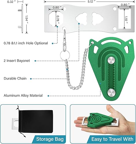 Miniatura 9 de Cerradura de puerta portátil de metal para seguridad de habitación de hotel de viaje, cerraduras de puerta de hotel para viajeros, cerradura