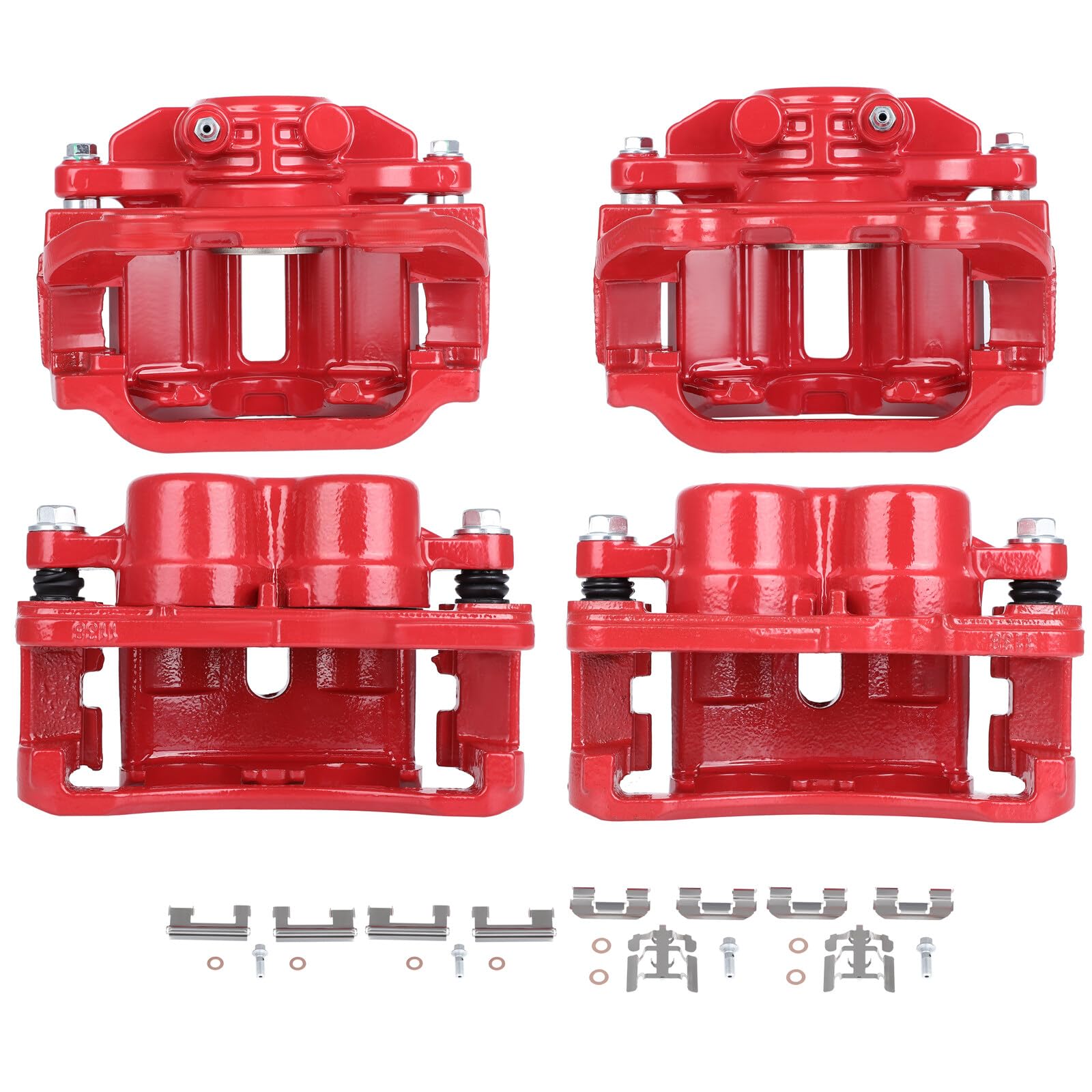 scitoo front rear(left+right) brake calipers with bracket 18-b4728 18-b4729 18-b4726 18-b4727 red compatible for chevrolet 1999-2005 for gmc 1999-2005