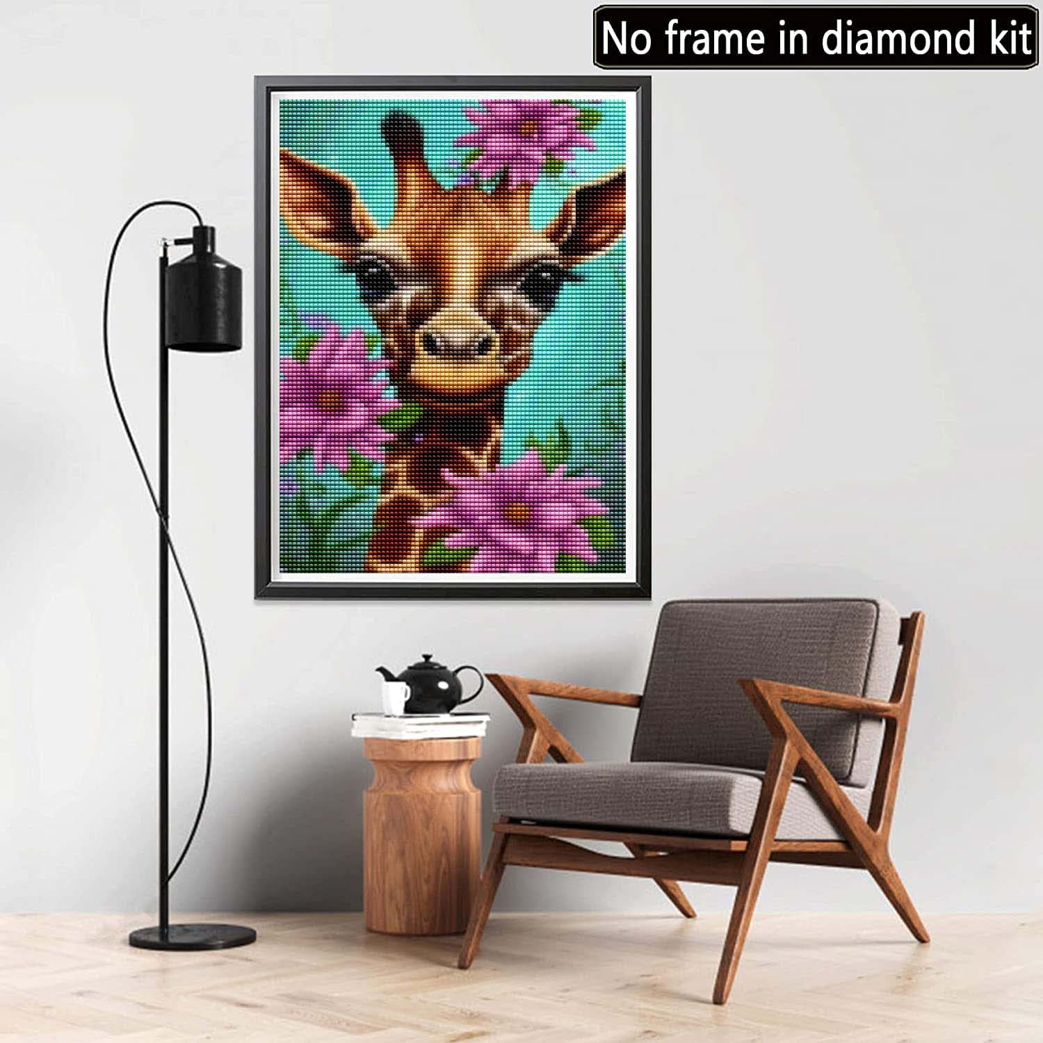 Diamond Painting - Broderie Diamant - Girafe Colorée Abstraite – Figured'Art