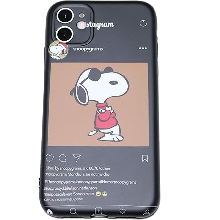Amazon Co Jp Iphone7 Iphone8 Iphone11 対応 インスタグラム風 スヌーピー スマートフォン用ケース Pc素材 耐衝撃 落下防止 軽量 スリム 薄型 傷防止 可愛い スマホケース スマホカバー Iphone11 ブラック 家電 カメラ