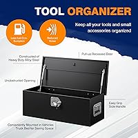 Vista 3 de Yizosh 30 Inch Steel Heavy Duty Truck Bed Tool Box, Trailer Tongue Tool Box with Lock and Keys, Tool Box for Storage, Utility Trailer Tool Box for