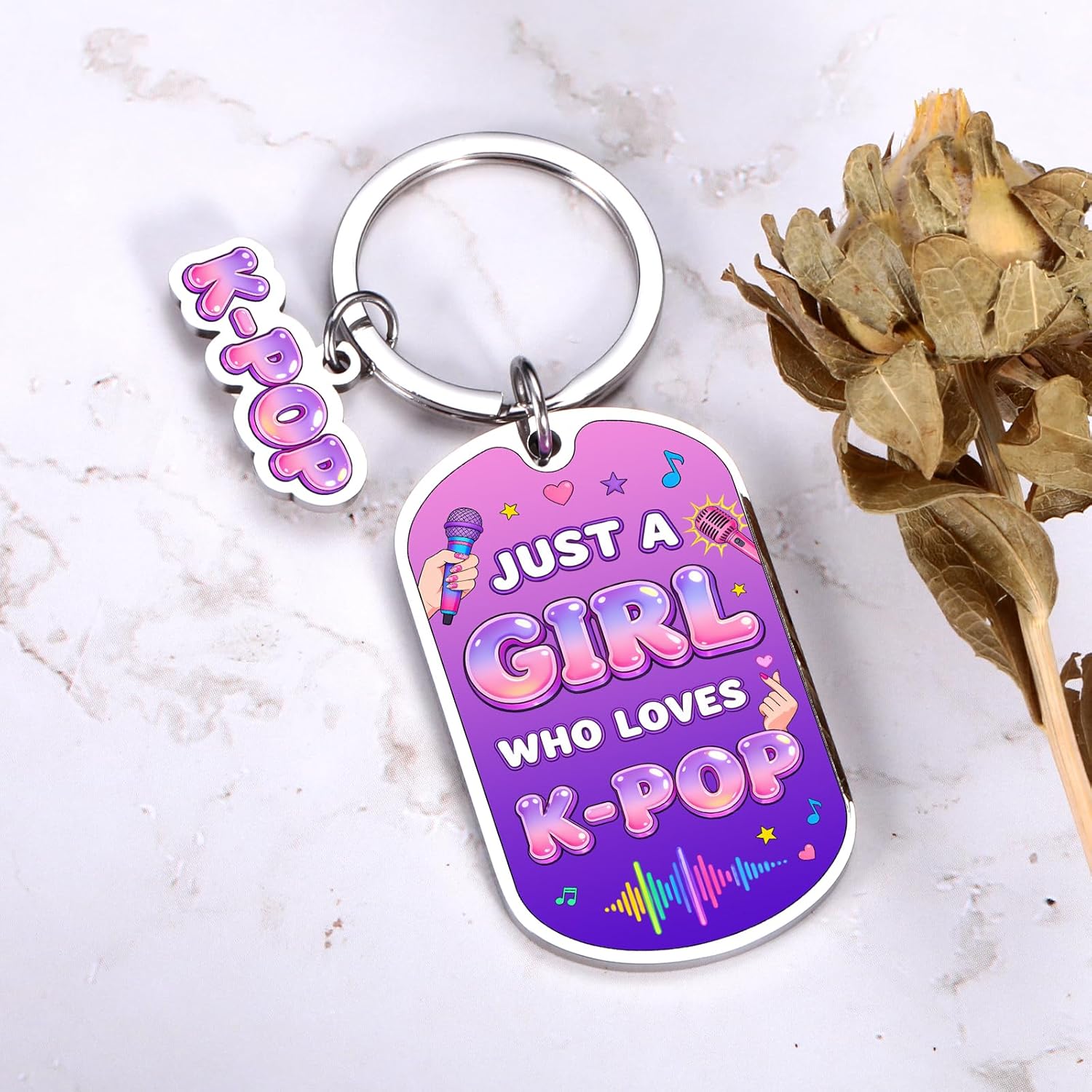 Kpop Keychain, Kpop Merch, Unique K-pop Gifts for Girl, Teen, K Drama Fans, Music Gifts for Women - K Drama Singing Keychain for Teen Girls Singer Fans Lover, K-pop Birthday Valentines Basket Stuffers - Image 4