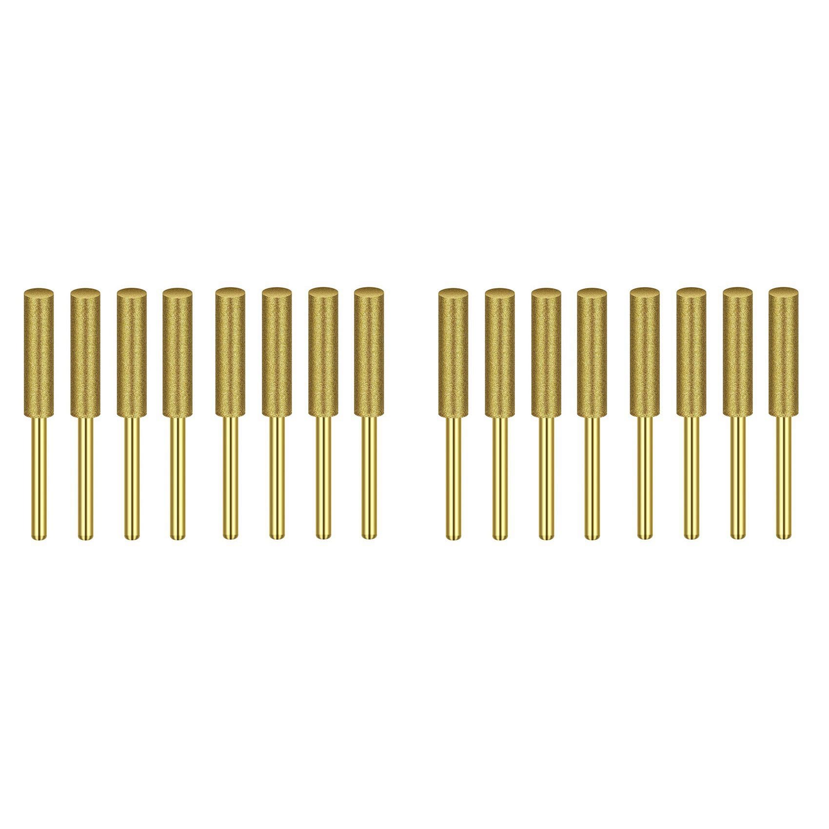 Jnchdghwa Gold 16Pcs High Hardness Chainsaw Sharpener-Stone File, Sharpening Wheels Chainsaw File(5/32 Inch, 4.0Mm)