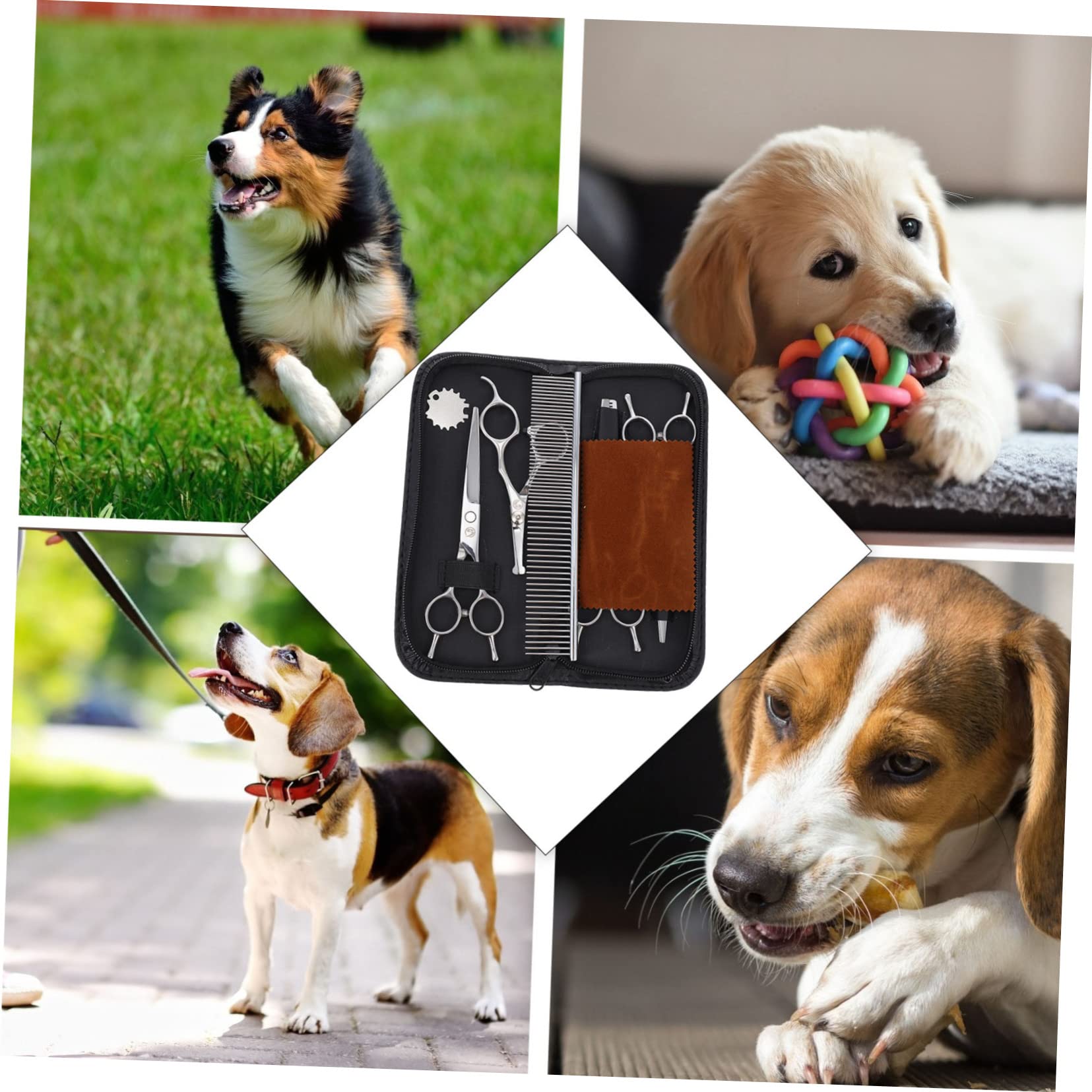 Sosoport Ciseaux De Toilettage Pour Chiens Kit De Coupe De Cheveux Pour Animaux De Compagnie Ciseaux Pour Poils De Chien Et Chat