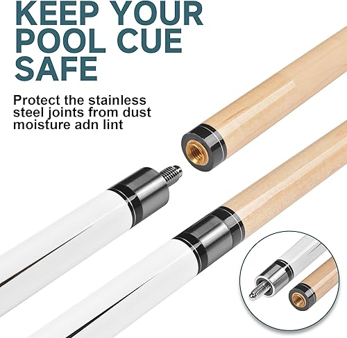 Miniatura 3 de HomeSeason Taco de Billar de 57" Tacos de Billar Profesionales de Baja Deflexión 21oz,18oz,18oz con bolsa,567 g,19oz,19oz con bolsa,Paquete de 2